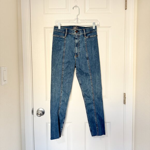 ☀️ NEW ABERCROMBIE & FITCH Ultra High Rise Super Skinny Ankle Jeans 27 Short - Picture 2 of 7